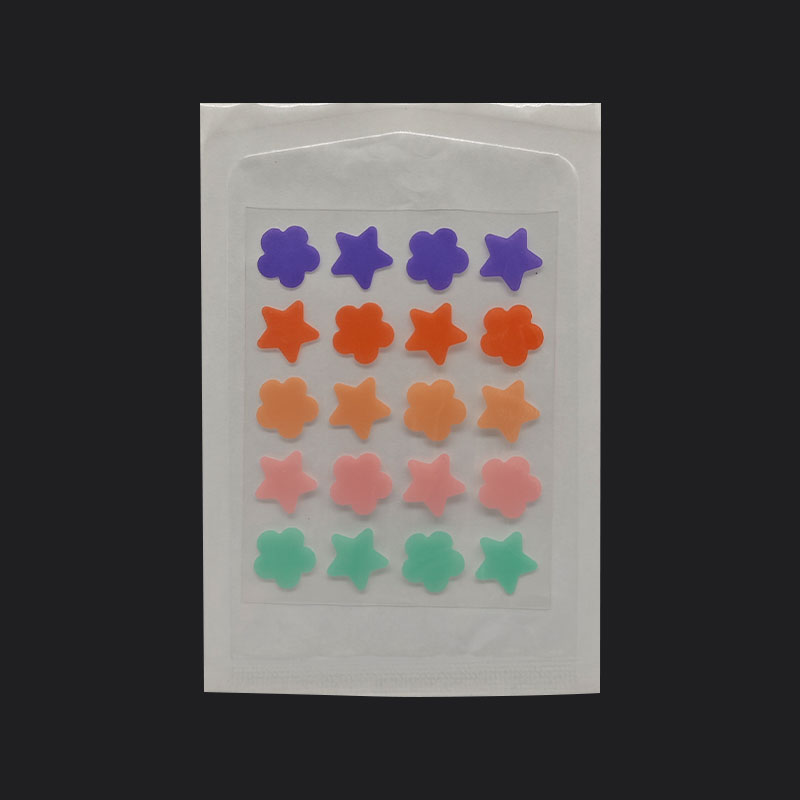 Grado médico en caja altamente absorbente de coloridos suaves y parches de acné de estrella