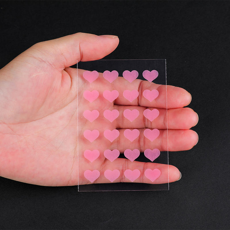 24 Parche para acné rosa en forma de corazón con embalaje higiénico （Tamaño de 24 piezas: este juego contiene 24 * parches. 12 mm (24 piezas) ）